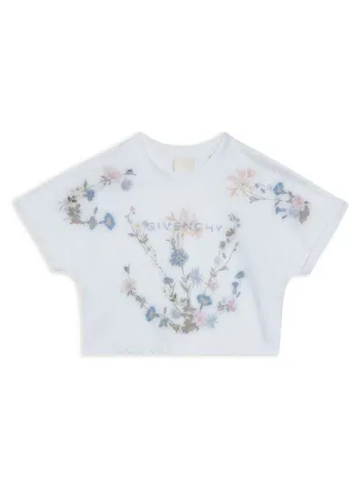 Givenchy Kids' Floral-print T-shirt In White