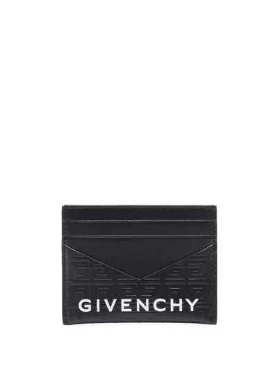 Givenchy G Cut Leather Card Case In Black