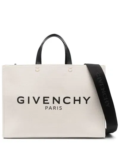 Givenchy G-tote Medium Canvas Tote Bag In Beige