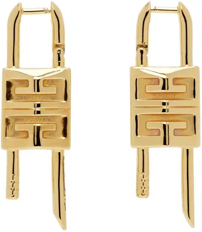 Givenchy Gold Lock Small Earrings In 710 Golden Yellow