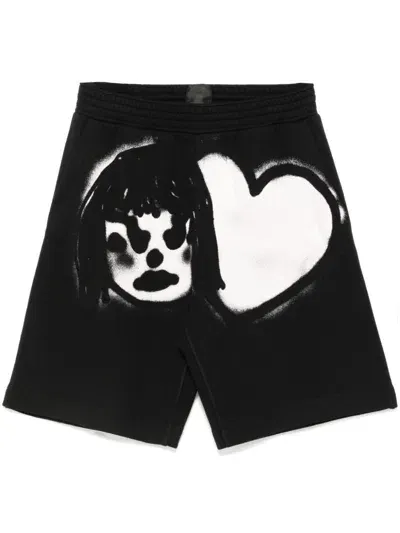 Givenchy Graffiti Print Shorts In Black