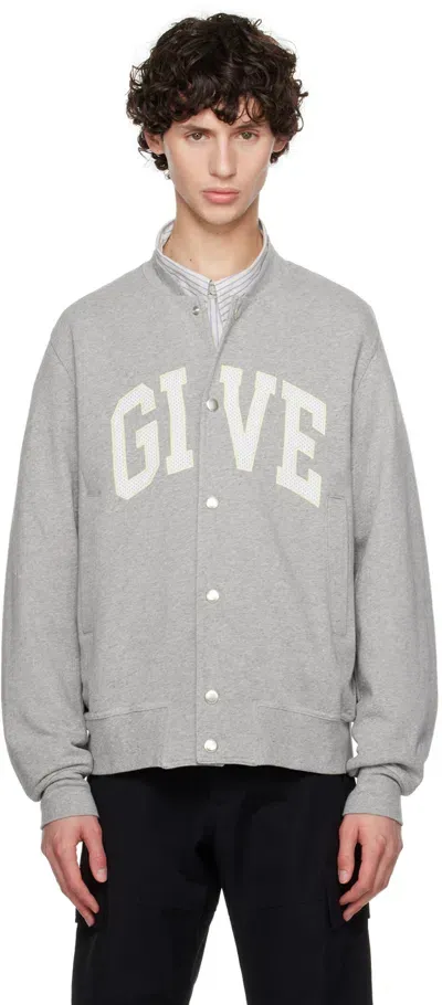 Givenchy Cotton Varsity Bomber Jacket In Light Grey Melange