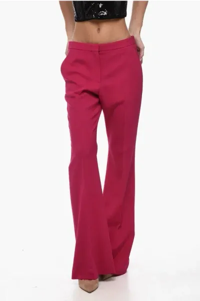 Givenchy High Waisted Flare Fit Wool Pants In Pink