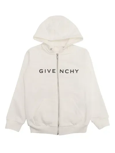 Givenchy Kids' Hooded Cardigan In White