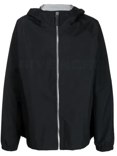 Givenchy Hooded Logo-print Jacket In Schwarz