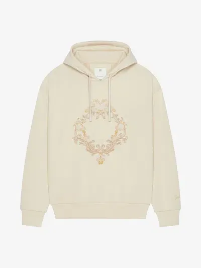 Givenchy Hoodie En Molleton Avec Broderie Baroque In Clay