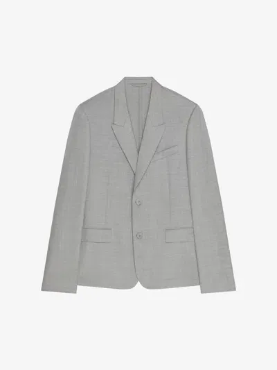 Givenchy Jacket In Wool In Grey/white