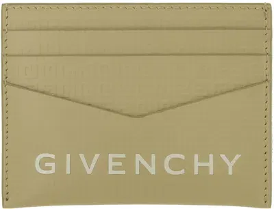 Givenchy Khaki 4g Micro Leather Card Holder In 305-khaki