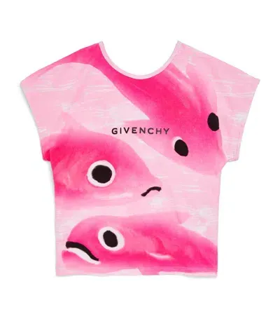 Givenchy Kids' Fish-print Cotton T-shirt In Pink