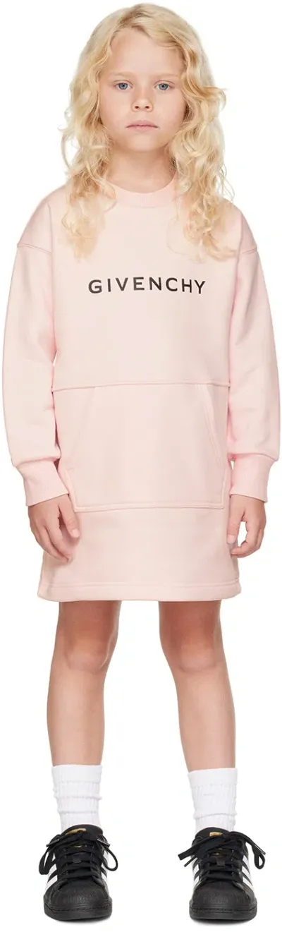 Givenchy Kids Pink Printed Logo Dress In 44z Pink