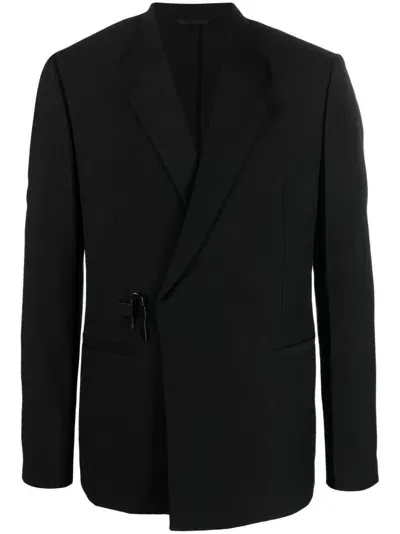 Givenchy Black U-lock Buckle Wool Blazer