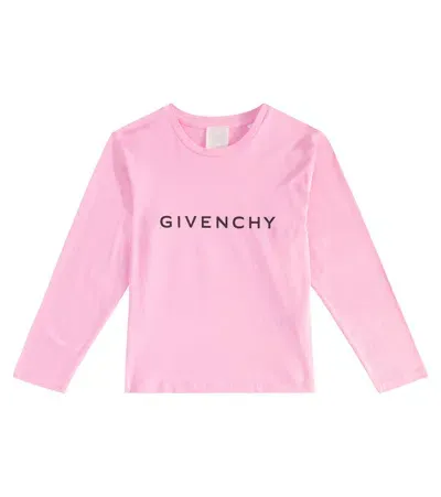 Givenchy Kids' Longsleeve Aus Baumwoll-jersey In Pink