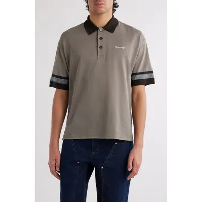 Givenchy Logo Cotton Piqué Polo In Smoke Grey