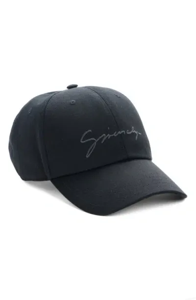 Givenchy Logo Embroidered Baseball Cap In Black