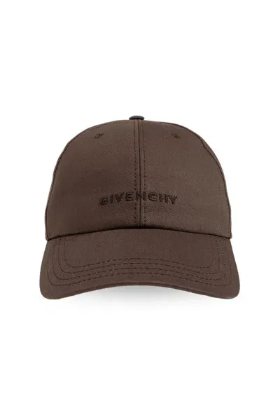 Givenchy Logo Embroidered Baseball Cap In Brown