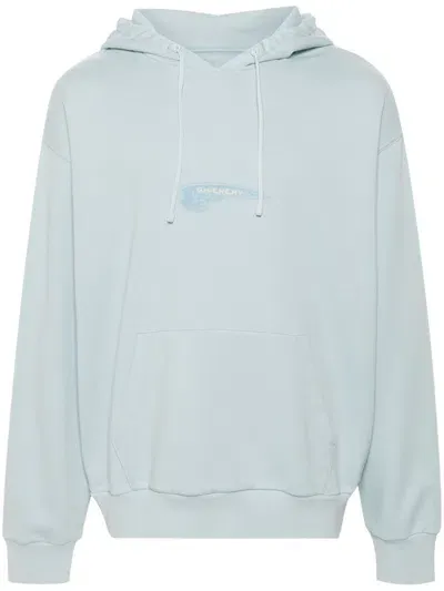 Givenchy Logo-embroidered Hoodie In Blue