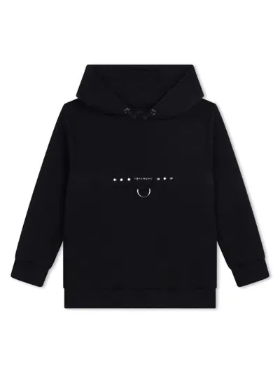 Givenchy Kids' Logo-lettering Hoodie In Black