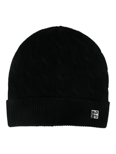 Givenchy Logo-plaque Beanie In Black