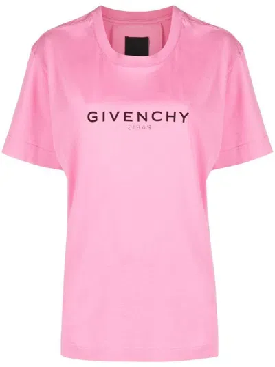 Givenchy Logo-print Cotton T-shirt In Pink