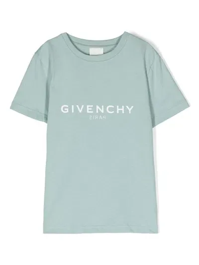 Givenchy Kids' Logo-print Organic-cotton T-shirt In Blue