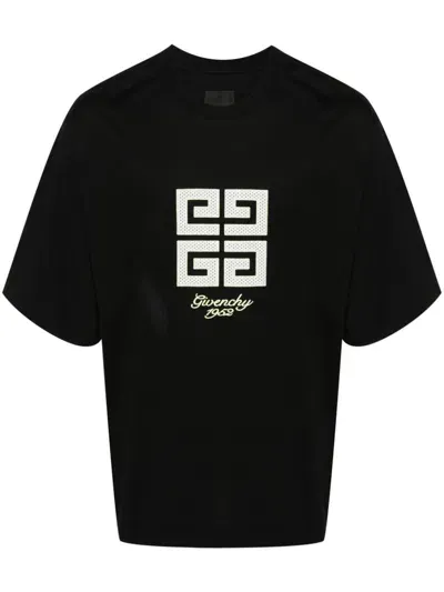 Givenchy Logo-embroidered Cotton T-shirt In Black