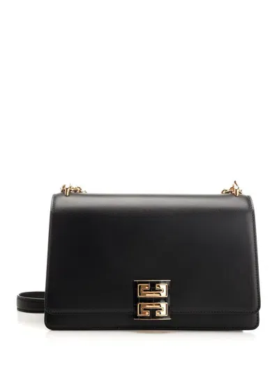 Givenchy Medium 4g Plaque Shoulder Bag In Black