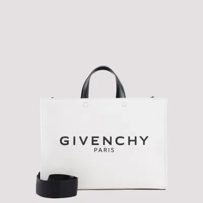 Givenchy G Tote Medium Canvas Shopping Bag In Beige Black