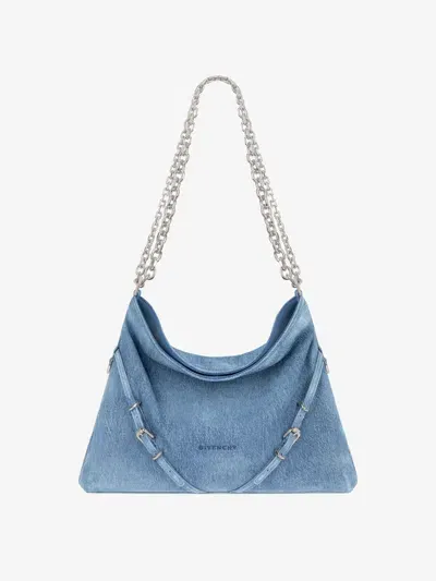 Givenchy Sac Voyou Chain Médium En Denim Délavé In Multicolor