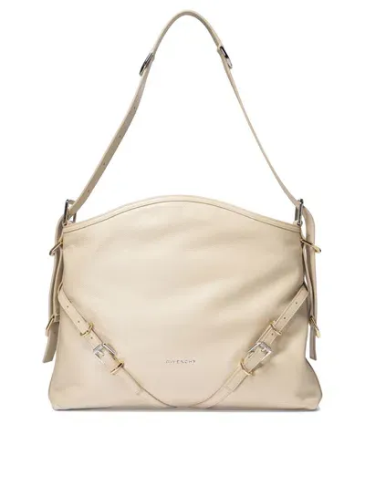 Givenchy Medium Voyou Leather Shoulder Bag In Neutrals