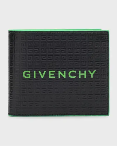 Givenchy Men's 4g Leather Logo Bifold Wallet In Khaki