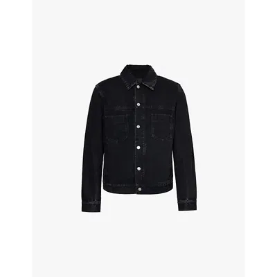 Givenchy Mens Black Relaxed-fit Patch-pocket Denim Jacket