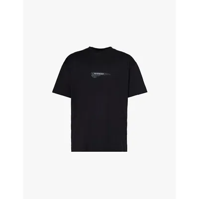 Givenchy Mens Black Wings Branded-print Cotton-jersey T-shirt