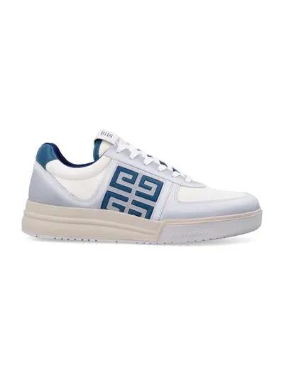 Givenchy Leather G4 Low-top Sneakers In White,blue