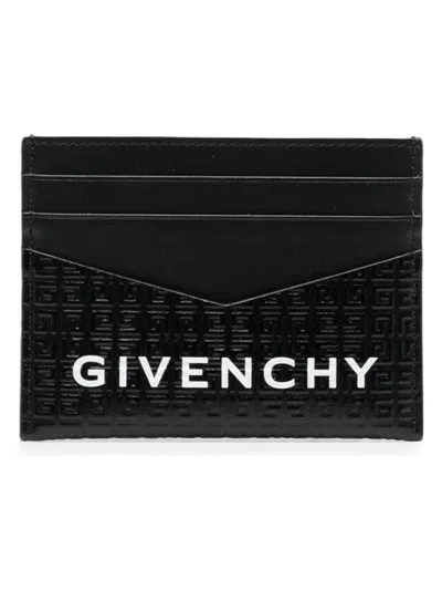 Givenchy Logo Leather Credit Card Case In Black