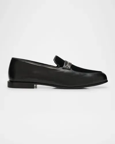 Givenchy Men's Show Leather And Suede Penny Loafers In Black