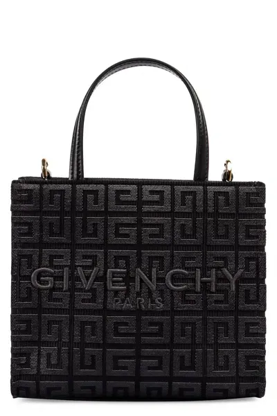 Givenchy Mini G Tote Bag In Canvas In Black