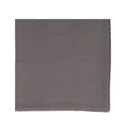 Givenchy Monogram Frayed Edge Scarf In Grey