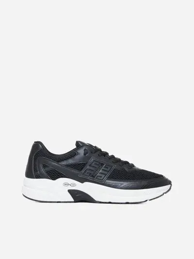 Givenchy Nfnty-52 Mesh And Leather Sneakers In Black