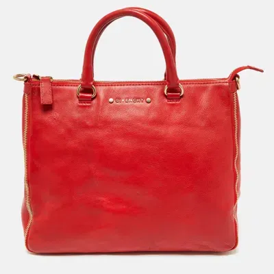 Pre-owned Givenchy Orange Leather Zip Tote