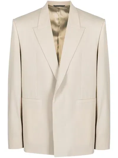 Givenchy Overlap Lapel Oversized Jacket In Grey