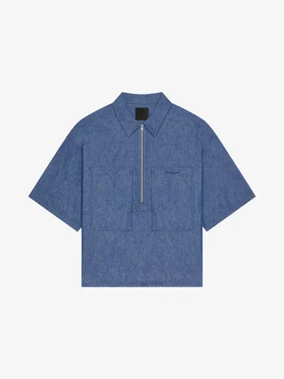 Givenchy Overshirt In Denim Chambray In Blue