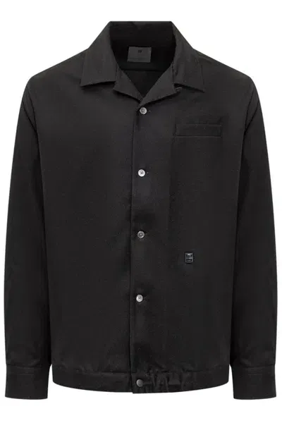 Givenchy Overshirt In Wool With 4g Detail In Black