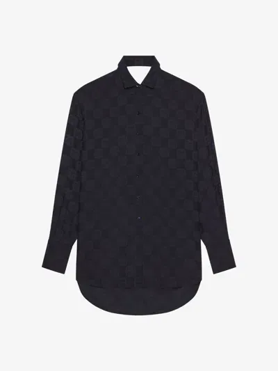 Givenchy Oversized Shirt In 4g Liquid Jacquard With Draped Back In Black