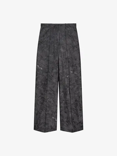 Givenchy Oversized Tailored Pants In Cat Jacquard In Black