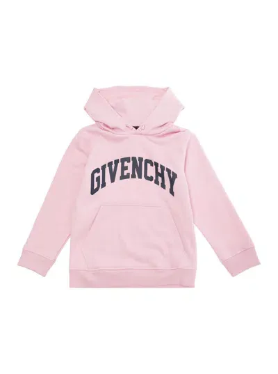 Givenchy Kids' Logo-print Drawstring Hoodie In Pink