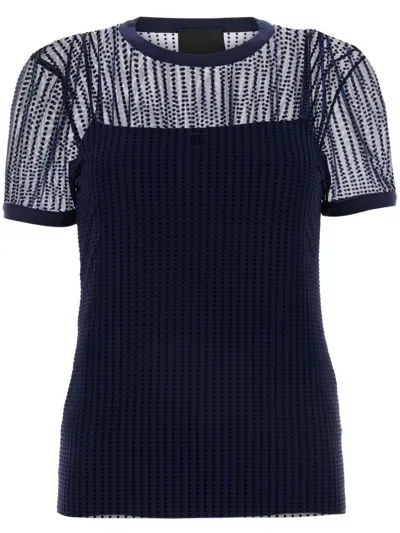 Givenchy Polka Dot Tulle T-shirt In Blue