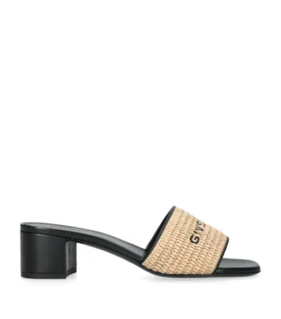 Givenchy Raffia-leather Monogram Mules In White