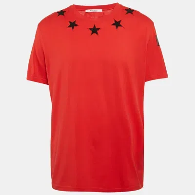 Pre-owned Givenchy Red Printed Cotton Star Applique T-shirt Xxl