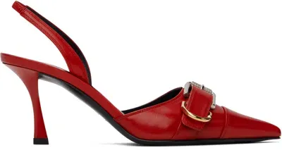 Givenchy Red Voyou Slingback Heels In 600 Red