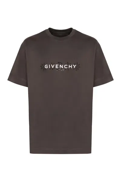 Givenchy Reverse Logo Cotton T-shirt In Grey